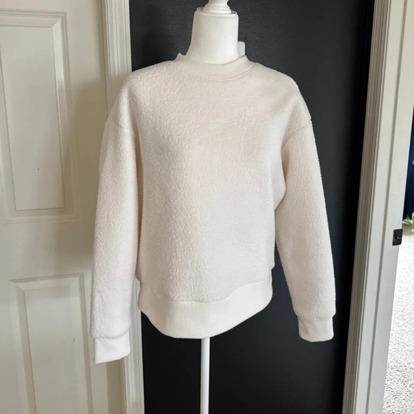 Everlane The ReNew Fleece Oversized Crew
In Bone 
Size Small - Picture 8 of 12